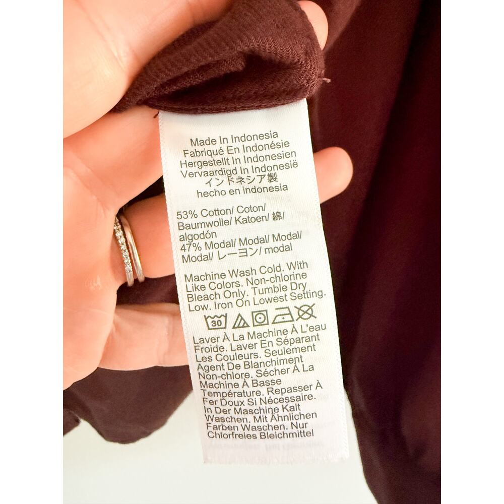 Madewell | NWOT Stand Collar Flannel Button Up Espresso Bean | Sz XXS - Picture 6 of 8